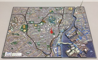 東京中心部のジオラマ模型
