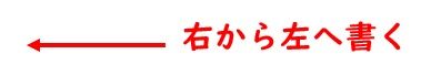 右から左へ書くの画像