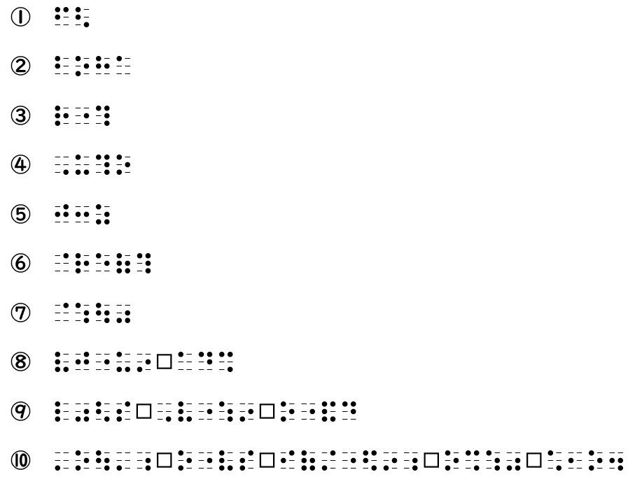 点字読みの問題の画像