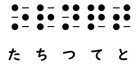 点字のタ行の画像
