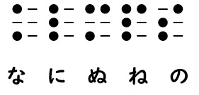 点字のナ行の画像