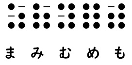 点字のマ行の画像